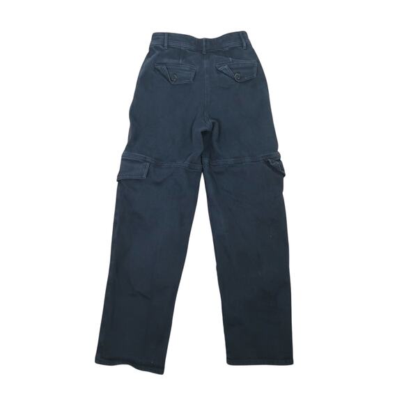 Aritzia Wilfred Free black mid rise baggy cargo wide leg pants 00 - Picture 3 of 5